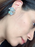 3 Pairs Vintage Crystal Rhinestone Clip on Earrings
