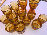 Vintage amber colored drinking glasses