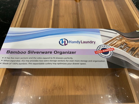 NIP Handy Laundry Bamboo Silverware Organizer