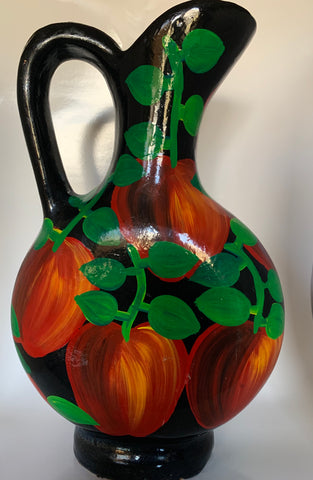 Handpainted Mexican Pottery Pitcher