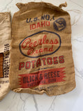 Peerless Potato and Goya Rice Burlap Sacks