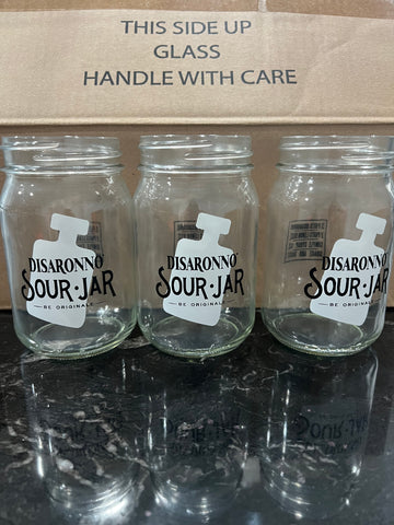 Set of 12 Disaronno Sour Jar Glasses 16 ounce NEW