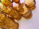 Vintage amber colored drinking glasses