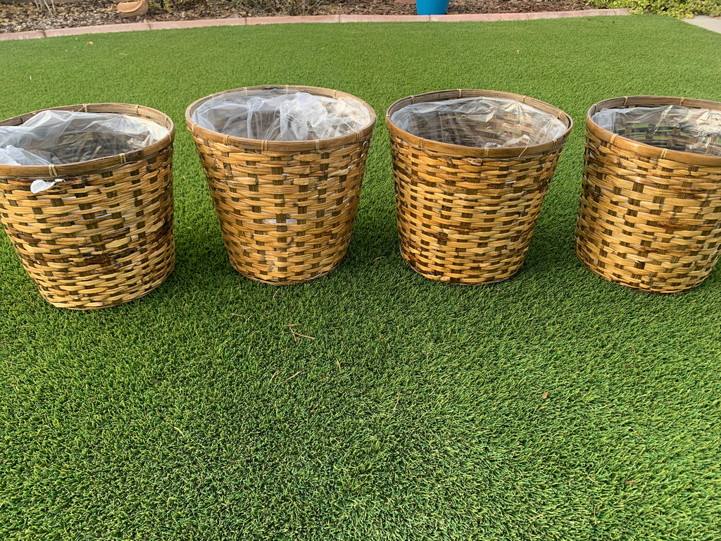 Wicker plant baskets