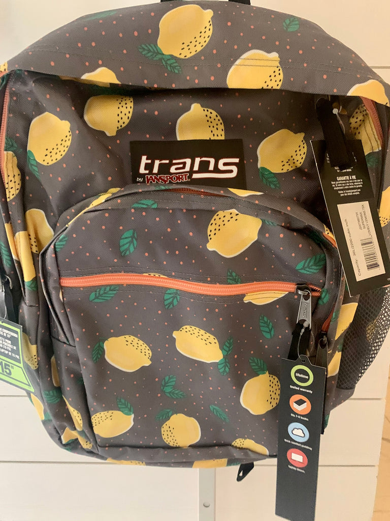 NWT Trans by Jansport Lovely Lemons Backpack