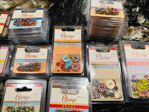 Lot of New Scrapbooking Brads and Buttons