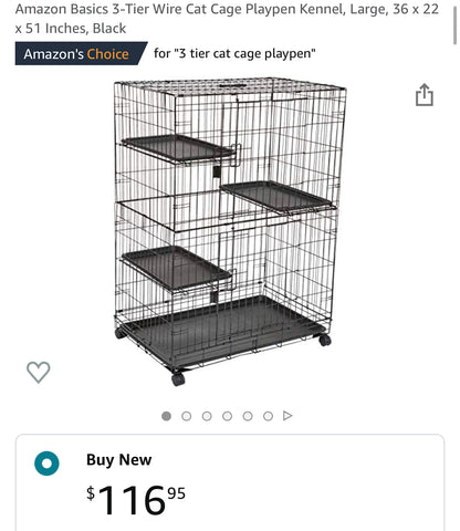3 Tier Cat Cage Playpen Kennel