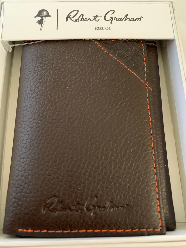 NIB Robert Graham Men’s Brown & Orange Bi-Fold Wallet