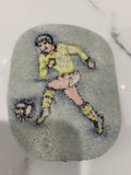 Vintage Denim Iron-on Patch New - Embroidered Soccer Player