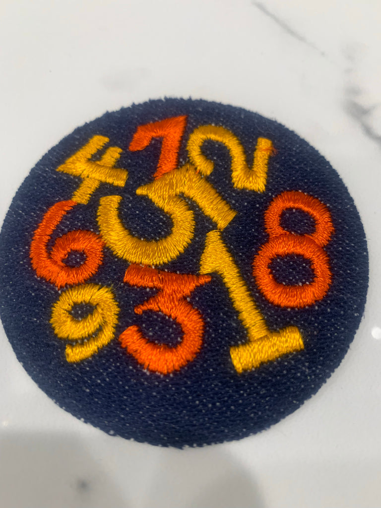 Vintage Denim Iron-On Patch Numbers 1-9